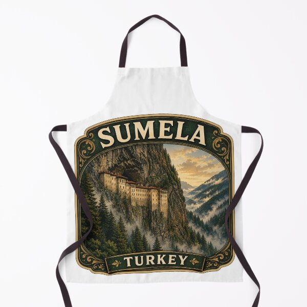 Item preview, Sumela Monastery Vintage Travel Badge | Trabzon Turkey Cliffside Monastery Sticker designed and sold by DreamPaw Studio.