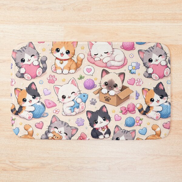 Item preview, Kawaii Cat Pattern Seamless Design designed and sold by Aramdesing.