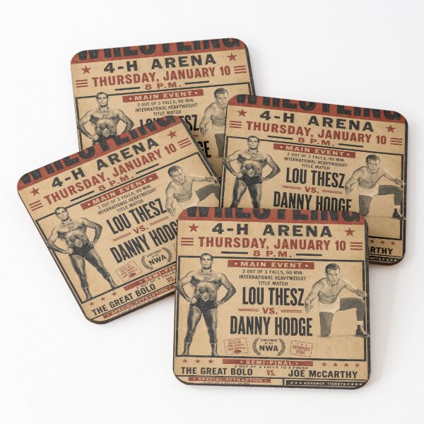 Item preview, Lou Thesz vs Danny Hodge Vintage Wrestling Poster | NWA Territorial Wrestling Retro Arena Fight Advertisement designed and sold by The Irish Whip.
