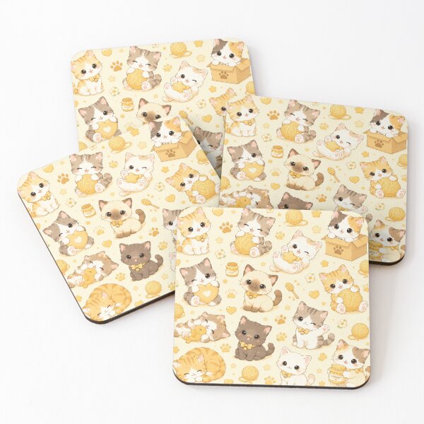 Item preview, Kawaii Cat Pattern Seamless Design designed and sold by Aramdesing.