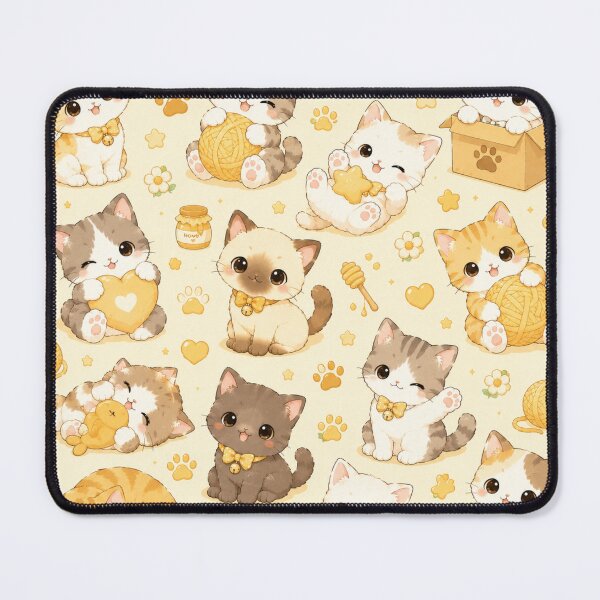 Item preview, Kawaii Cat Pattern Seamless Design designed and sold by Aramdesing.