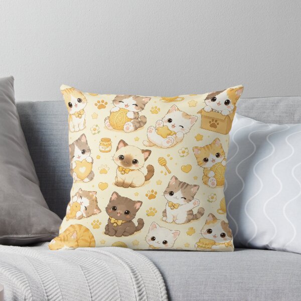 Item preview, Kawaii Cat Pattern Seamless Design designed and sold by Aramdesing.