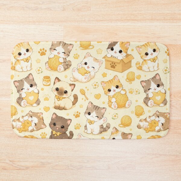 Item preview, Kawaii Cat Pattern Seamless Design designed and sold by Aramdesing.
