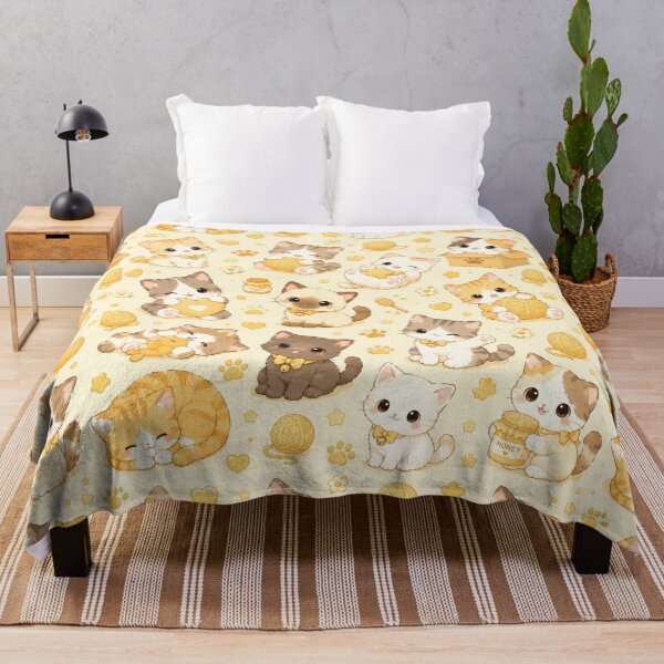 Item preview, Kawaii Cat Pattern Seamless Design designed and sold by Aramdesing.