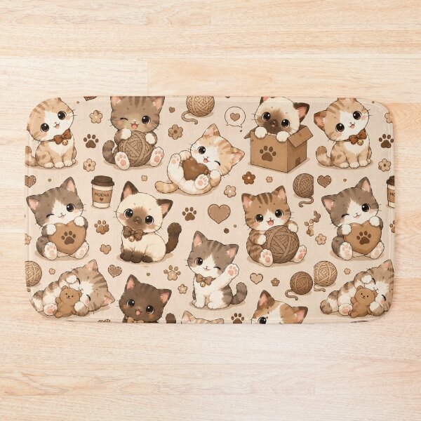 Item preview, Kawaii Cat Pattern Seamless Design designed and sold by Aramdesing.