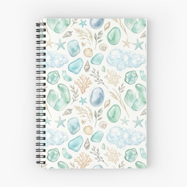 Artikelvorschau, Sea Glass Treasures Seamless Pattern entworfen und verkauft von MoonwoodStudio.