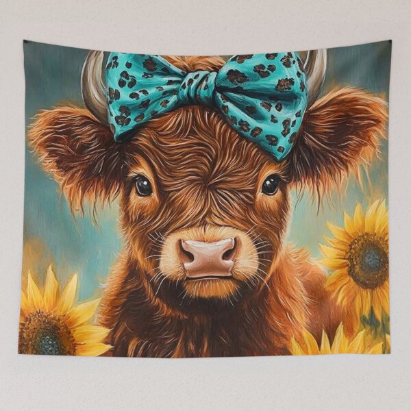 Item preview, Highland Cow And Sunflowers designed and sold by INKRebelGraphic.