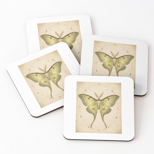 Item preview, Luminous Luna Moth Lunar Calendar Wall Art — Vintage Celestial Moon Phase Botanical Print designed and sold by Brackenlume Studio.