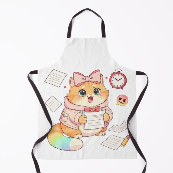 Item preview, Stressed Kawaii Study Cat Deadline Homework designed and sold by Moody Vibes Studio.