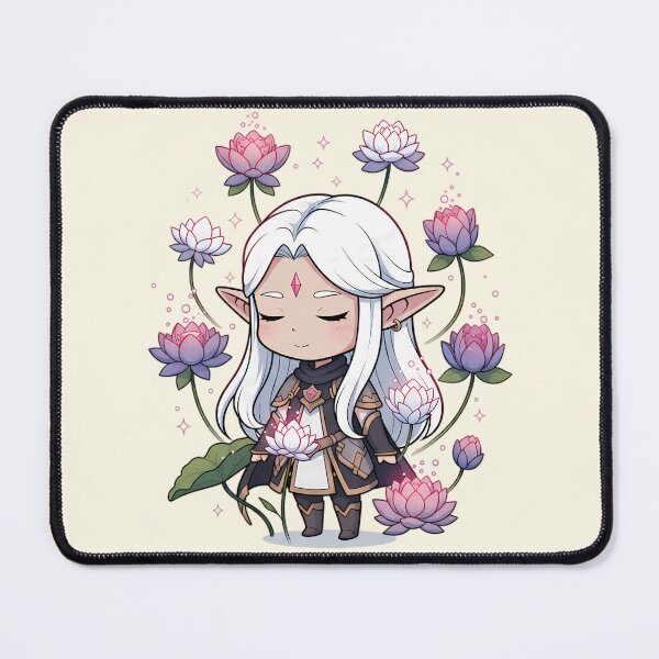 Item preview, Frieren Chibi Elf Mage Lotus Flower Anime designed and sold by luffy2374.