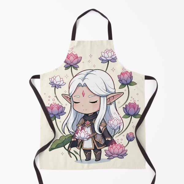 Item preview, Frieren Chibi Elf Mage Lotus Flower Anime designed and sold by luffy2374.