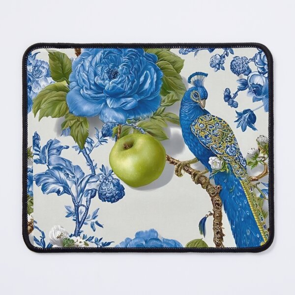 Item preview, Blue Peacock with Apples and Pears pattern designed and sold by CMooreWorx.