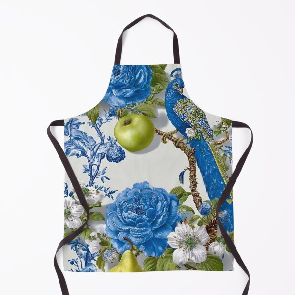 Item preview, Blue Peacock with Apples and Pears pattern designed and sold by CMooreWorx.