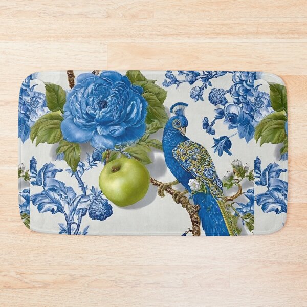 Item preview, Blue Peacock with Apples and Pears pattern designed and sold by CMooreWorx.
