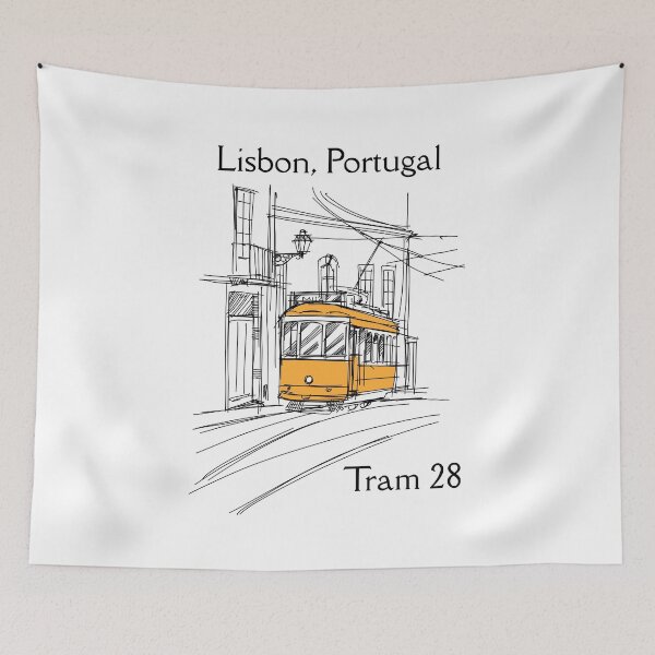Item preview, Lisbon Portugal Tram 28 | Iconic Yellow Lisbon Streetcar Travel Design designed and sold by MerchSearchCO.