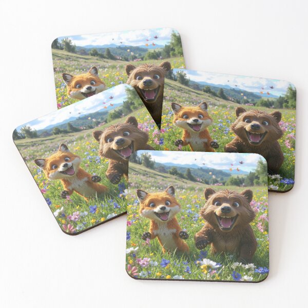 Item preview, Happy Fox and Bear Friends designed and sold by Xthes.