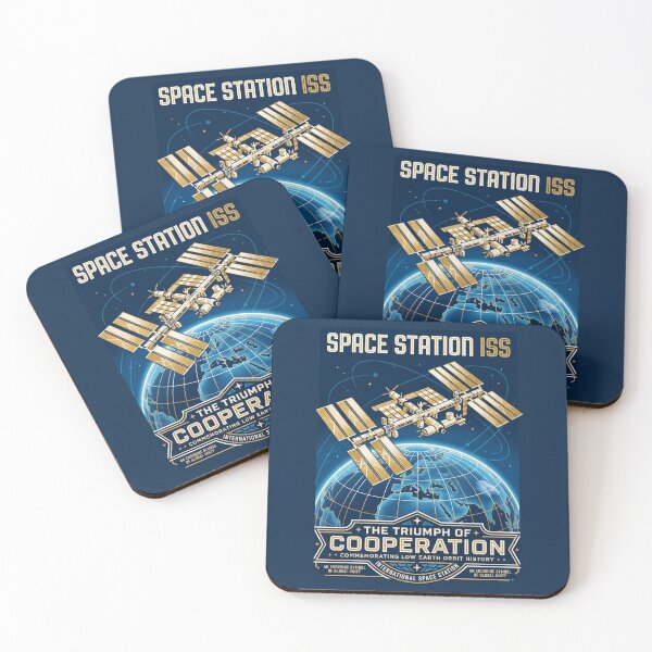 Item preview, International Space Station ISS Retro NASA Travel Poster designed and sold by RetroRewind Studio.