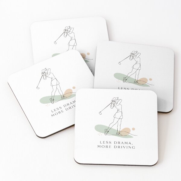 Item preview, Minimalist Less Drama More Driving Funny Golf Girl Line Art designed and sold by Print Loft.