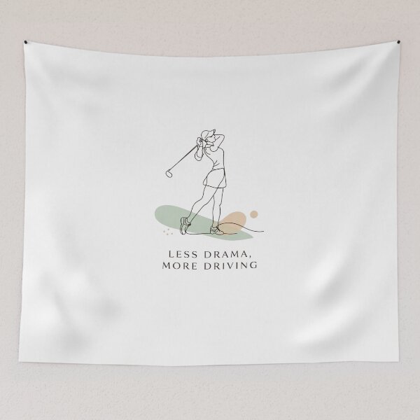 Item preview, Minimalist Less Drama More Driving Funny Golf Girl Line Art designed and sold by Print Loft.