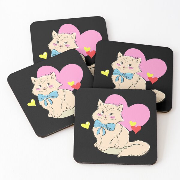 Item preview, Cute Cat with Bow and Hearts designed and sold by mando24895.