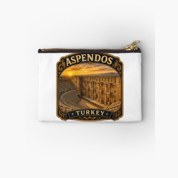 Item preview, Aspendos Roman Theater Vintage Travel Badge | Turkey Ancient Landmark Sticker designed and sold by DreamPaw Studio.