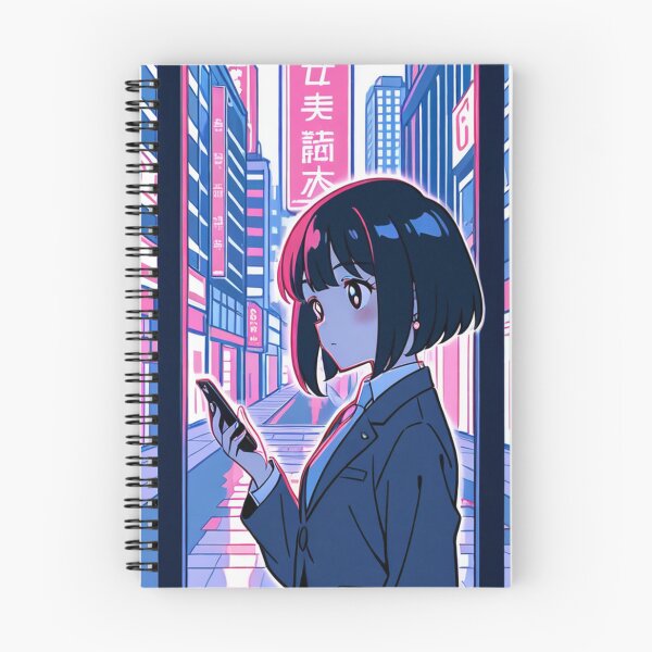 Item preview, Urban Night Scene - Young woman holding device designed and sold by AnimeShin.