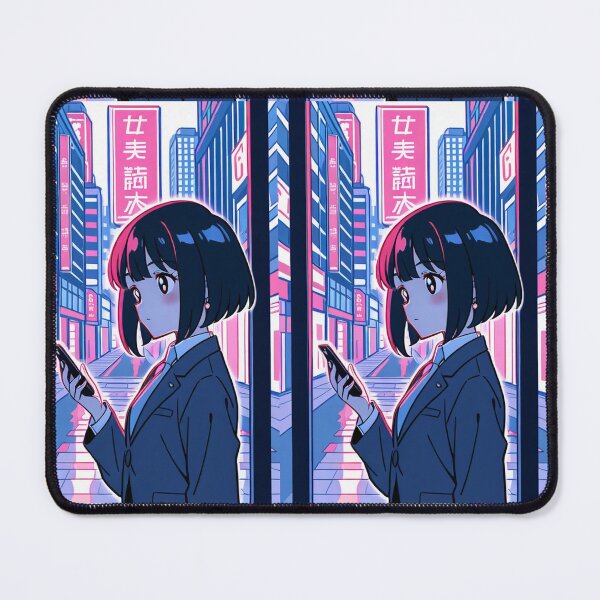 Item preview, Urban Night Scene - Young woman holding device designed and sold by AnimeShin.