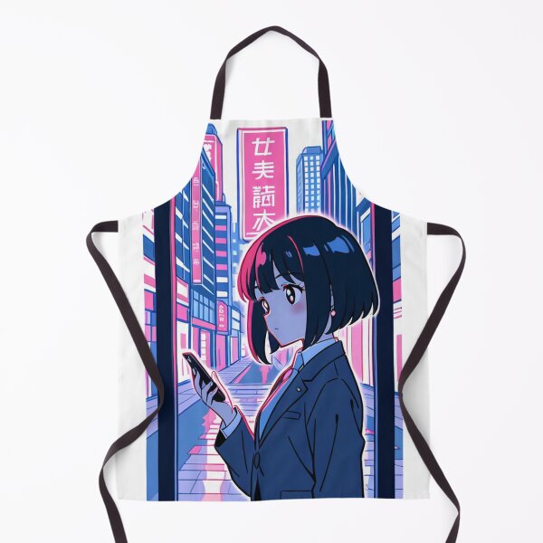 Item preview, Urban Night Scene - Young woman holding device designed and sold by AnimeShin.