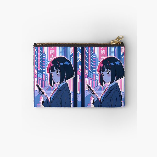 Item preview, Urban Night Scene - Young woman holding device designed and sold by AnimeShin.