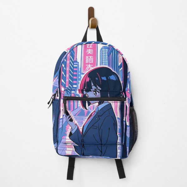 Item preview, Urban Night Scene - Young woman holding device designed and sold by AnimeShin.