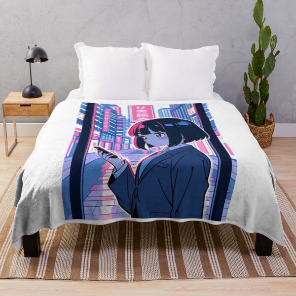 Item preview, Urban Night Scene - Young woman holding device designed and sold by AnimeShin.