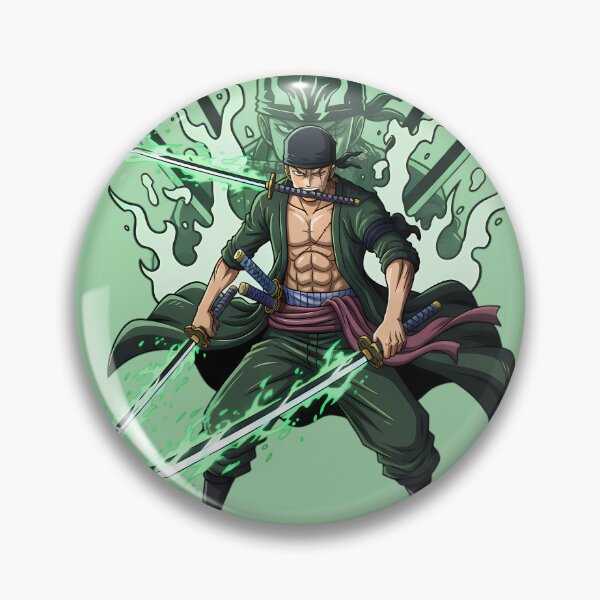 Item preview, Roronoa Zoro Three Sword Style Green Flame Aura designed and sold by luffy2374.