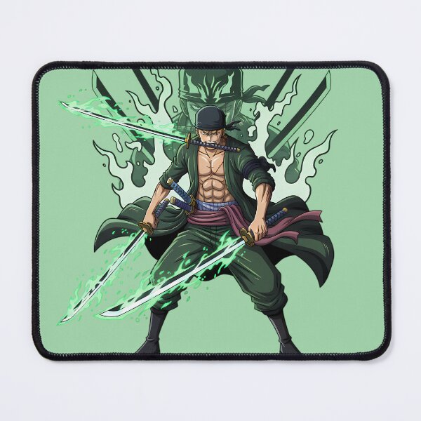 Item preview, Roronoa Zoro Three Sword Style Green Flame Aura designed and sold by luffy2374.