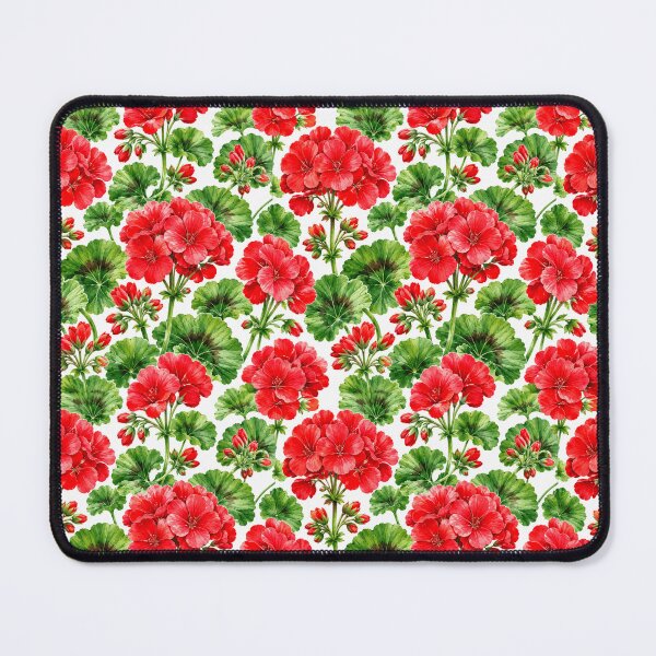 Item preview, Red Geranium Garden Watercolor Cottage Seamless Pattern designed and sold by Inkworksbyshery.