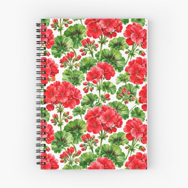 Item preview, Red Geranium Garden Watercolor Cottage Seamless Pattern designed and sold by Inkworksbyshery.