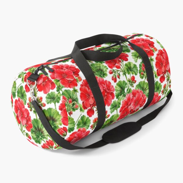 Item preview, Red Geranium Garden Watercolor Cottage Seamless Pattern designed and sold by Inkworksbyshery.