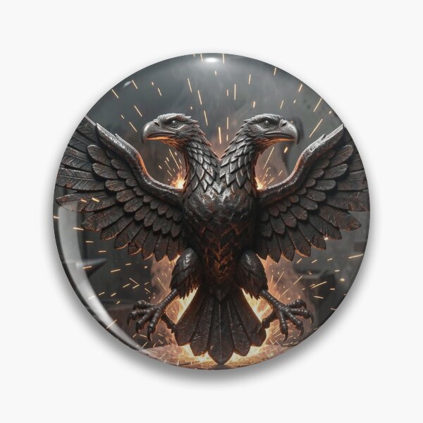 Item preview, Industrial Heritage Flame-Kissed Iron Eagle Premium Poster designed and sold by TaBogroupsRed.