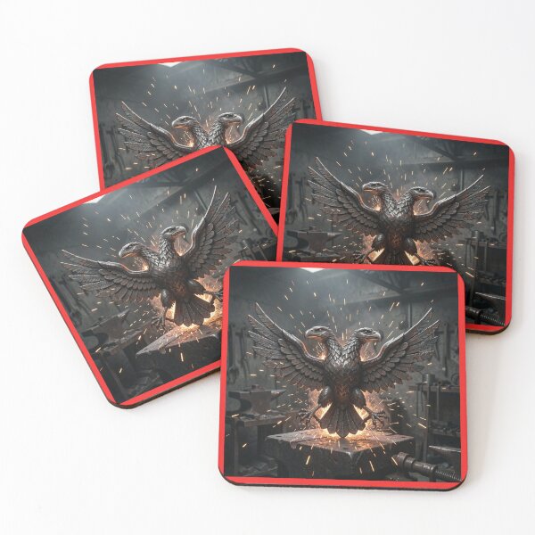 Item preview, Industrial Heritage Flame-Kissed Iron Eagle Premium Poster designed and sold by TaBogroupsRed.