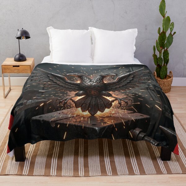 Item preview, Industrial Heritage Flame-Kissed Iron Eagle Premium Poster designed and sold by TaBogroupsRed.