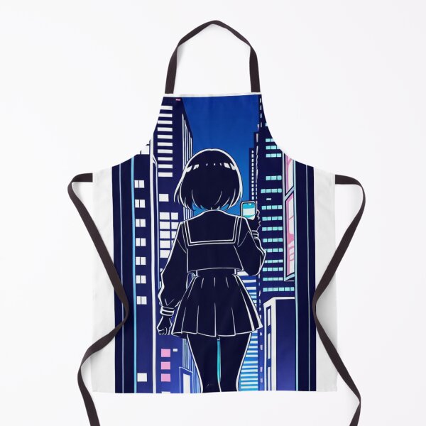 Item preview, Urban Night Scene - Young woman holding glowing device designed and sold by AnimeShin.