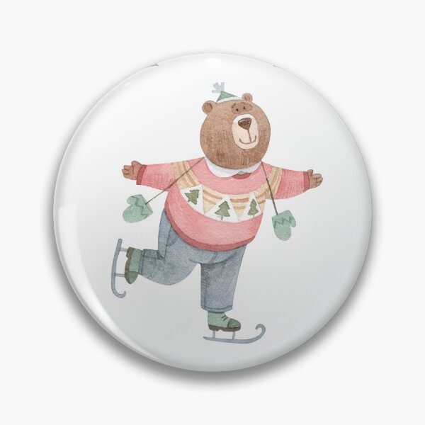 Item preview, Cute Ice Skating Bear Watercolor Frame PNG | Christmas Wreath Clipart | Winter Holiday Border | Bear Illustration | Festive Frame designed and sold by SashaZinch.