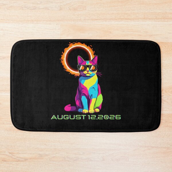 Item preview, Spain Total Solar Eclipse 2026 Colorful Cat Astronomy Celebration designed and sold by ArtByKatti.
