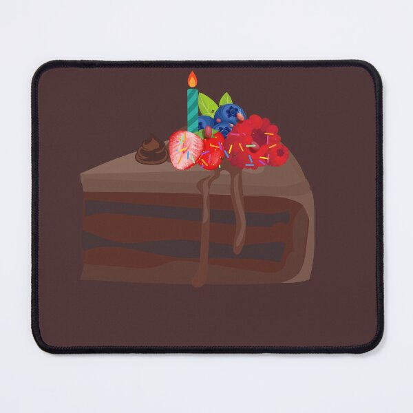 Item preview, Chocolate Birthday Cake Slice with Fresh Fruits and Candle designed and sold by Zenith-Prime.