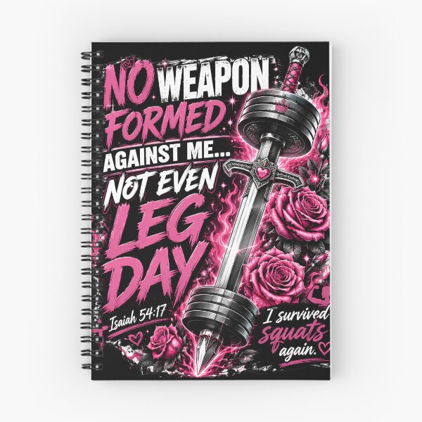 Item preview, No Weapon Formed Against Me… Not Even Leg Day – Isaiah 54:17 designed and sold by KDR-Designs.