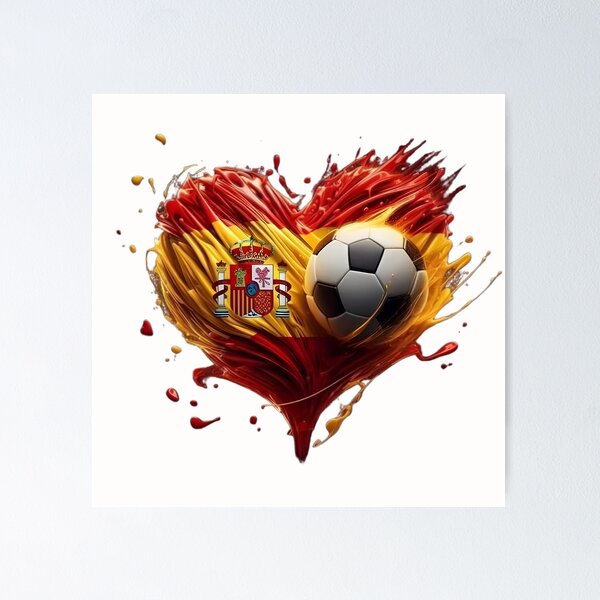 Item preview, Spain Football Fan Cartoon Sticker | Spanish Football Supporter designed and sold by aminesez22.