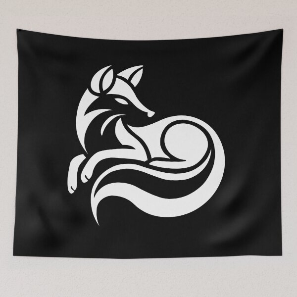 Item preview, Tribal Fox - Minimalist Black Line Art Silhouette designed and sold by SivaroStudio.
