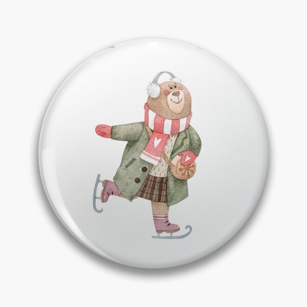 Item preview, Cute Ice Skating Bear Watercolor Frame PNG | Christmas Wreath Clipart | Winter Holiday Border | Bear Illustration | Festive Frame designed and sold by SashaZinch.