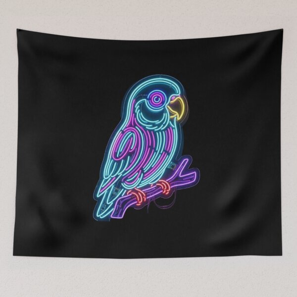 Item preview, Neon Cyberpunk Lovebird Digital Art designed and sold by Danmaha.