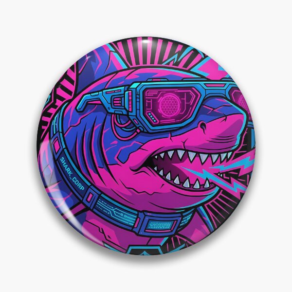 Artikelvorschau, Cyber Hai Neon Gaming Synthwave entworfen und verkauft von Sabsll.
