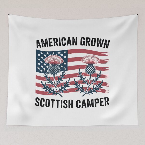 Item preview, American Grown Scottish Camper Shirt | Scottish American Camping Tee designed and sold by EXATEES ⭐⭐⭐⭐⭐.